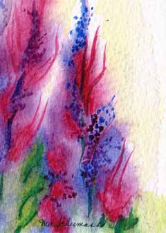 "Floral Fantasy" by Margaret Schumann, North Prairie WI - Watercolor, SOLD